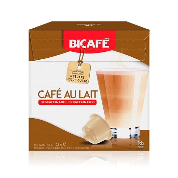 BICAFE Cafe Descafeinado c/ Leite 16 cap